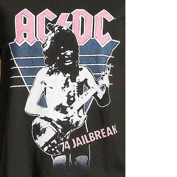 AC/DC '74 Jailbreak metal rock Girls Official T-Shirt M NWT - Picture 2 of 3